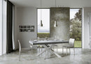 Tavolo Allungabile 200-304x90x77 cm Volantis Premium Cemento Telaio Bianco 