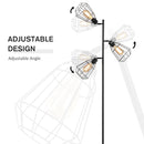 Lampada da Terra con 3 Paralumi Regolabili in Acciaio Ø36x165 cm  Nera