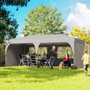 Gazebo Pieghevole 3x6 m con Pareti e Altezza Regolabile Protezione UV 50+ Grigio Chiaro      