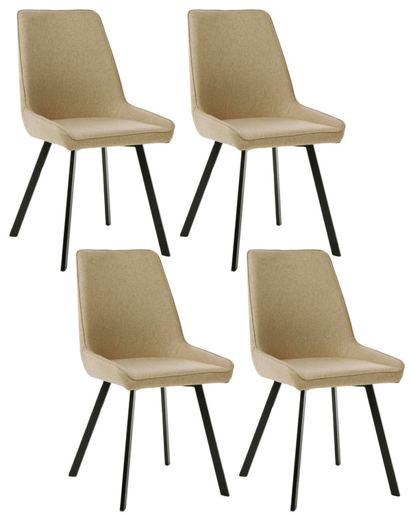 Set 4 Sedie 48x60xH87 cm in Microfibra Fox Beige acquista