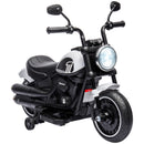 Moto Elettrica per Bambini 76x42x57 cm con Rotelle e Fanale 6V Bianco e Nero  