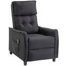 Poltrona Massaggiante  69x93x104 cm Reclinabile a 160° con Poggiapiedi e Telecomando Effetto Lino Grigio Scuro      