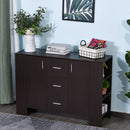 Credenza 2 Ante 3 Cassetti 3 Ripiani 120x38x84 cm in Legno  Marrone Scuro