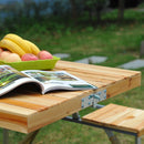 Tavolino da Campeggio Picnic Pieghevole in legno con 4 sedie 