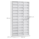 Libreria Porta CD 102x23,5x195 cm con 3 Colonne da 12 Ripiani in MDF Bianco  