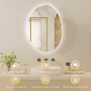 Armadietto da Bagno con Specchio a LED 50x14x70 cm Anti-Appannamento Illuminazione Dimmerabile 3 Colori Bianco      