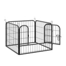 Recinto per Cani Modulare 4 Pannelli 79x60 cm Metallo Grigio Scuro