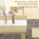 Tavolo da Pranzo Moderno per 6 Persone max 140x89,5x75 cm in Truciolato Bianco e color Rovere