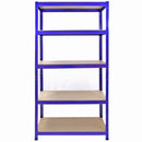 Set 5 Scaffali Senza Bulloni 90x45x180 cm con Connettori in Acciaio Blu 