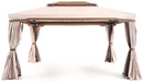 Gazebo da Giardino 3x3 m in Alluminio con Tende Cipro Ecrù