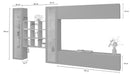 Parete Attrezzata Soggiorno 350x30x180 cm Maruska n°26 Grigio Antracite Opaco