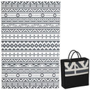 Tappeto da Esterno Reversibile 182x274 cm con Motivo Geometrico e Borsa Inclusa Grigio e Bianco   