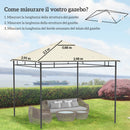 Tetto di Ricambio per Gazebo 3x3 m con Prese d'Aria e Fori di Drenaggio in Poliestere Crema      
