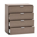 Mobiletto 4 Cassetti Rovere Grigio 75x38x85 h cm in Truciolare bilaminato Rovere grigio