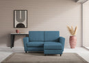 Divano 2 Posti con Pouf 172x145x85 cm Yasel in Tessuto Avio
