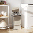 Bidone per Rifiuti da 30L con Sensore per Apertura e Chiusura Automatica 33x25x57,5 cm in ABS PP e Acciaio Argento      