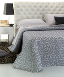 Copriletto Matrimoniale in Jacquard Tinto Filo Cober Zarina Grigio Perla