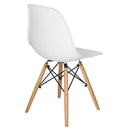 Set 4 Sedie con Stuttura in Legno e Seduta in Resina Luka Bianche