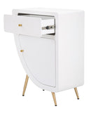 Comodino Alto Venus 60x32x79 cm in MDF e Ferro Bianco e Oro      