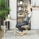 Sedia Ergonomica Inginocchiatoio con Schienale 51x84x93 cm in Legno di Betulla e Cuscini Crema  