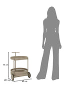 Carrello Saturno Tortora 40x49,5x61 cm in Metallo Grigio tortora      