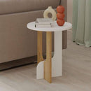 Tavolino da Soggiorno 40x40x47 cm in MDF Luna Bianco Rovere