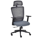 Sedia Poltrona Direzionale da Ufficio 67x66x110-120 cm in Tessuto a Rete Grigio