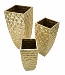 Porta Vasi Glody Tris 38x38x94 cm - 30,5x30,5x76 cm - 23x23x63 cm in Ferro Oro      