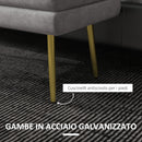 Panca Fondo Letto con Spazio Portaoggetti 79.5x37.5x43 cm in Acciaio e Poliestere Grigia