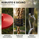 Corda Arrampicata per Bambini con Pedane e Seduta a Disco in HDPE e PE Rosso      