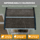 Pensilina da Esterni Impermeabile e Anti-UV 75x120x23 cm in PC PP e Alluminio Marrone e Nero      