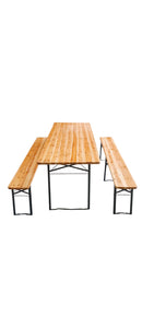 Set Birreria da Giardino Pieghevole in Legno Marrone Seconda Scelta