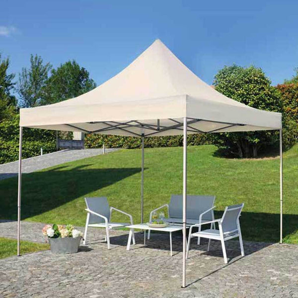 online Gazebo da Giardino in Alluminio e Ferro Richiudibile 3x3 mt Vorghini Ecrù