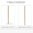 Lampada da Terra 50x25x160 cm E27 Paralume in Vetro Nero e Oro