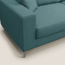 Divano 2 Posti 146x95x91 cm in Tessuto Azzurro