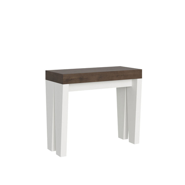 prezzo Consolle Allungabile 90-196x40x77 cm in Nobilitato Marrone e Bianco