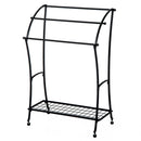 Porta Asciugamani da Bagno in Metallo 61.3x33x87.5 cm Nero 