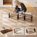 Lampada da Terra 26x26x160 cm Struttura con Ripiani Luce Regolabile Interruttore a Pedale e Porte USB in MDF Marrone      
