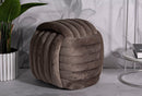 Puff Softy Grigio 45x45x45 cm in MDF e Cotone e Poliestere Grigio      