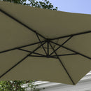 Ombrellone da Giardino Decentrato 294x193 cm con Base a Croce Beige   