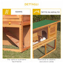 Gabbia per Conigli Conigliera da Esterno in Legno di Abete 90x45x80 cm 