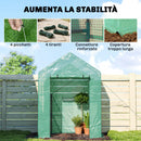 Serra da Giardino 143 x 73 x 195 cm con Scaffale a 2 Ripiani, Verde      