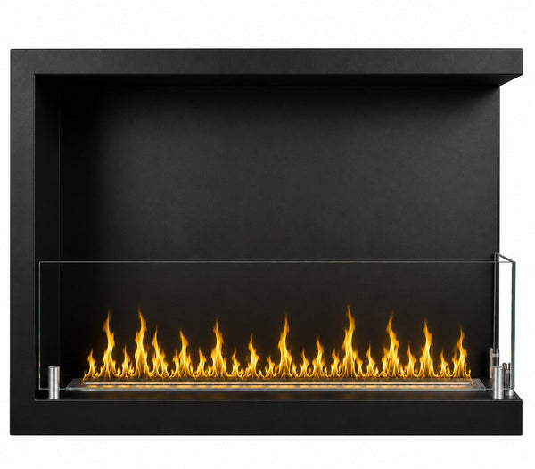 prezzo Camino a Bioetanolo da Incasso ad Angolo 60x22,4x45 cm Sutri Lato Destro Struttura in Acciaio Nero