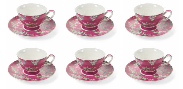 Set 6 Tazzine da Caffè Ø11,5x5 cm in Porcellana Villa d'Este Home Tivoli Japanese Rosa acquista