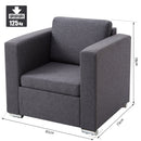 Poltroncina Moderna con Rivestimento in Tessuto Grigio Scuro 81x73x78 cm 