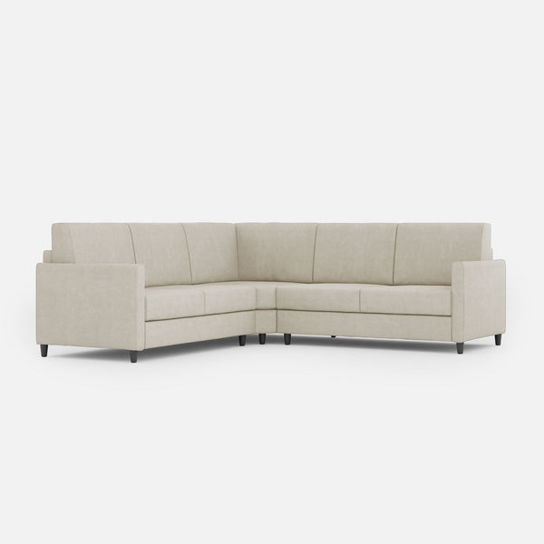 Divano Angolare 5 Posti 221x221x85 cm Karay in Tessuto Latte sconto