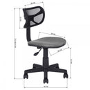 Sedia Girevole 5 Ruote per Ufficio Cameretta con Schienale Ergonomico in Tessuto a Rete Grigio      