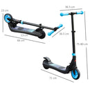 Monopattino Elettrico Pieghevole per Bambini Altezza Regolabile 75-80 cm Nero e Azzurro  