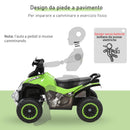 Quad per Bambini a Spinta Manuale con Suoni Integrati Verde   