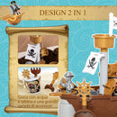 Nave dei Pirati Giocattolo per Bambini 45,5x30x57,5 cm 26 Pezzi da Spiaggia Mare